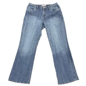 Chico's Platinum Jeans Women's Size 1‎ Short Blue Stretch Denim Straight Bootcut
